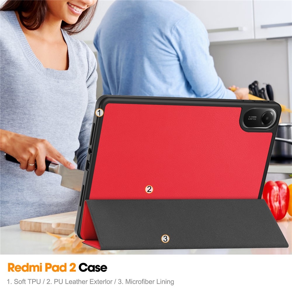 tokok intelligens záró tok a Xiaomi Redmi Pad 2 számára - piros