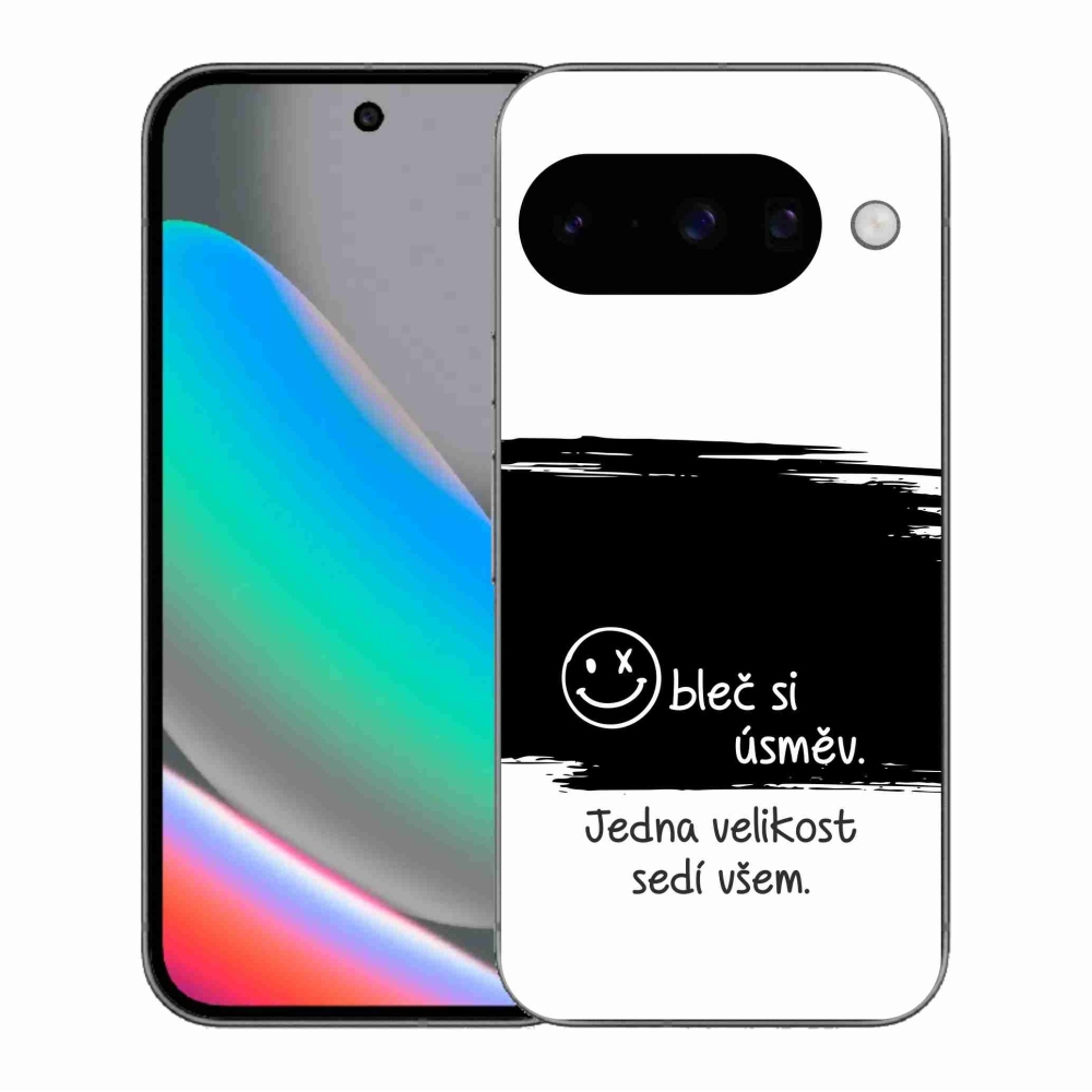 Gél borító mmCase a Google Pixel 10 számára - vicces szöveg 8 fekete és fehér háttérrel