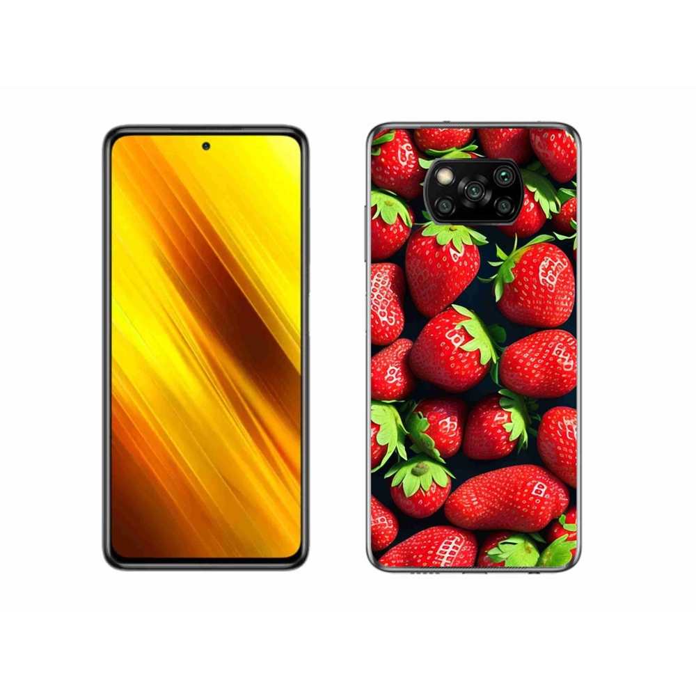 Gél borítás mmCase a Xiaomi Poco X3 Pro számára - eper