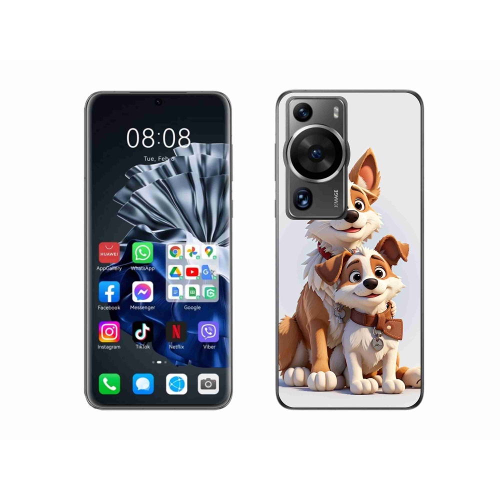 Gél borítás mmCase a Huawei P60 Pro számára - rajzoló kutyák