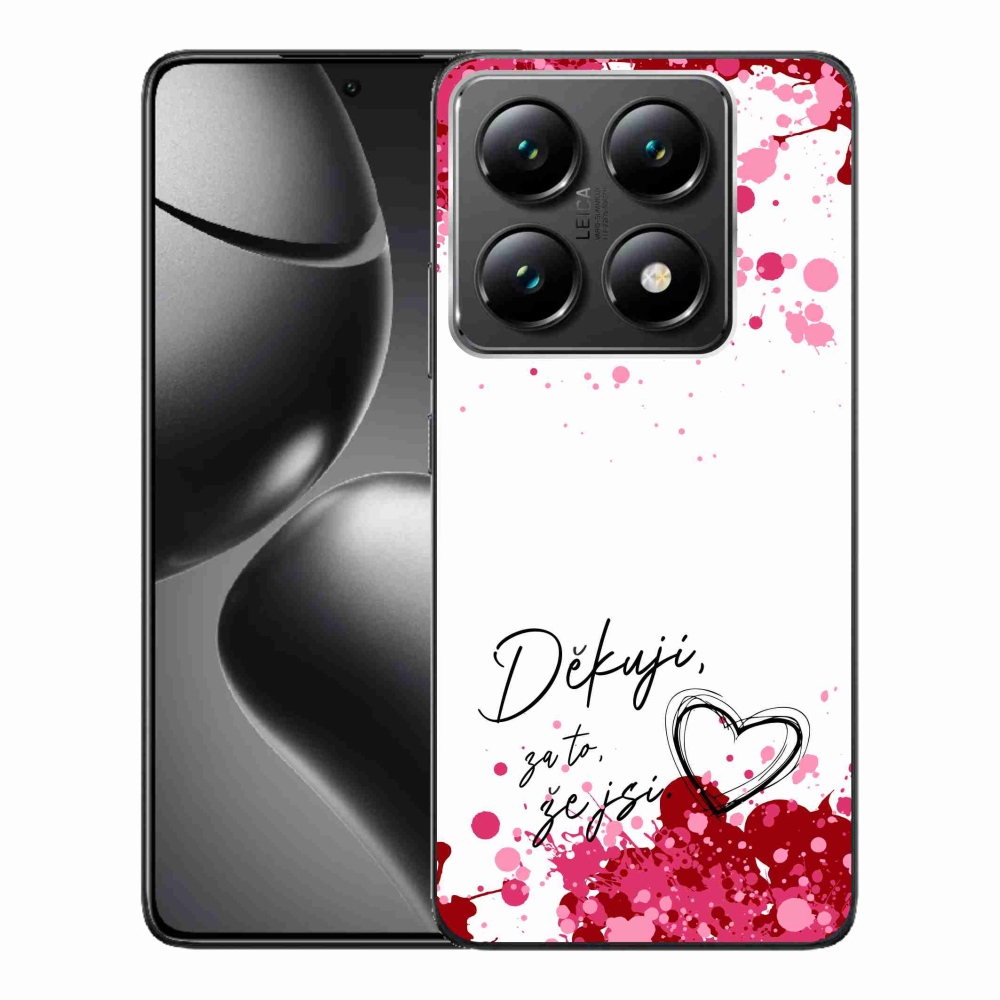 Gél borító mmCase a Xiaomi 14T Pro számára - szerelem szöveg 2 fehér háttérrel