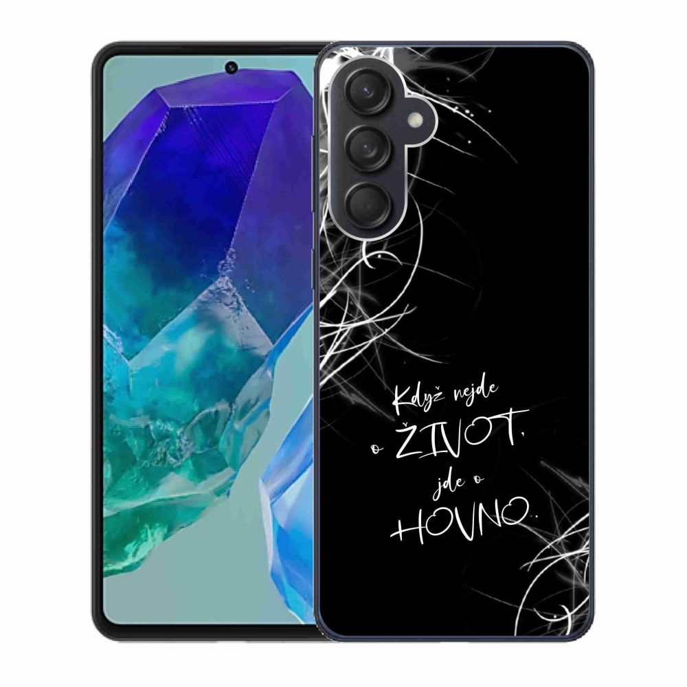 Gél borító mmCase Samsung Galaxy M55 5G - vicces szöveg 16 fekete háttér