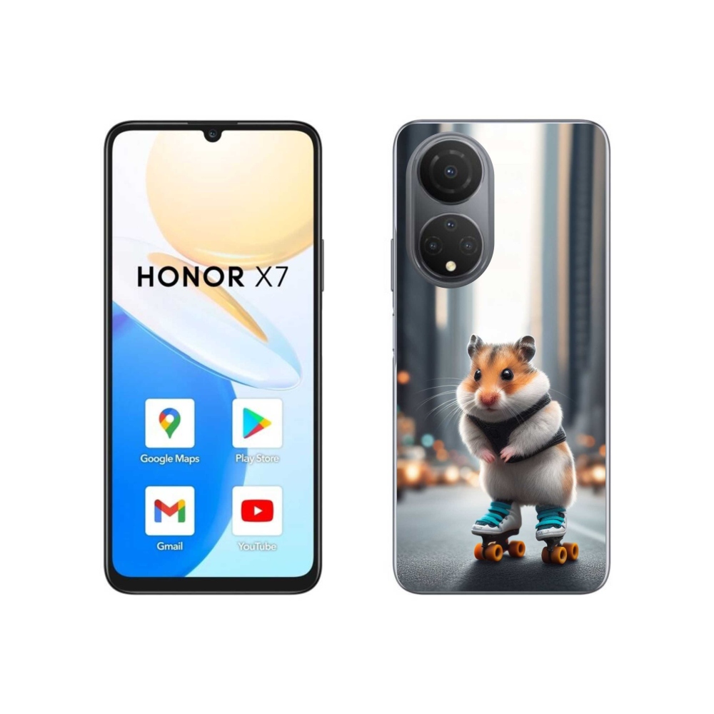 Zselés borítás mmCase a Honor X7-hez - hörcsög a korcsolyán