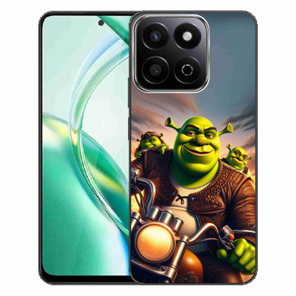 Zselés borítás mmCase a Honor 200 Smart 5G számára - Shrek egy motorkerékpáron