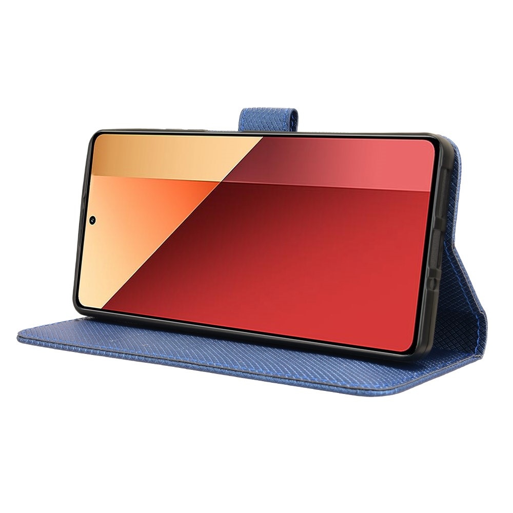 Gyémánt könyv tok Xiaomi Redmi Note 14S/Note 13 Pro 4G/Poco M6 Pro - kék