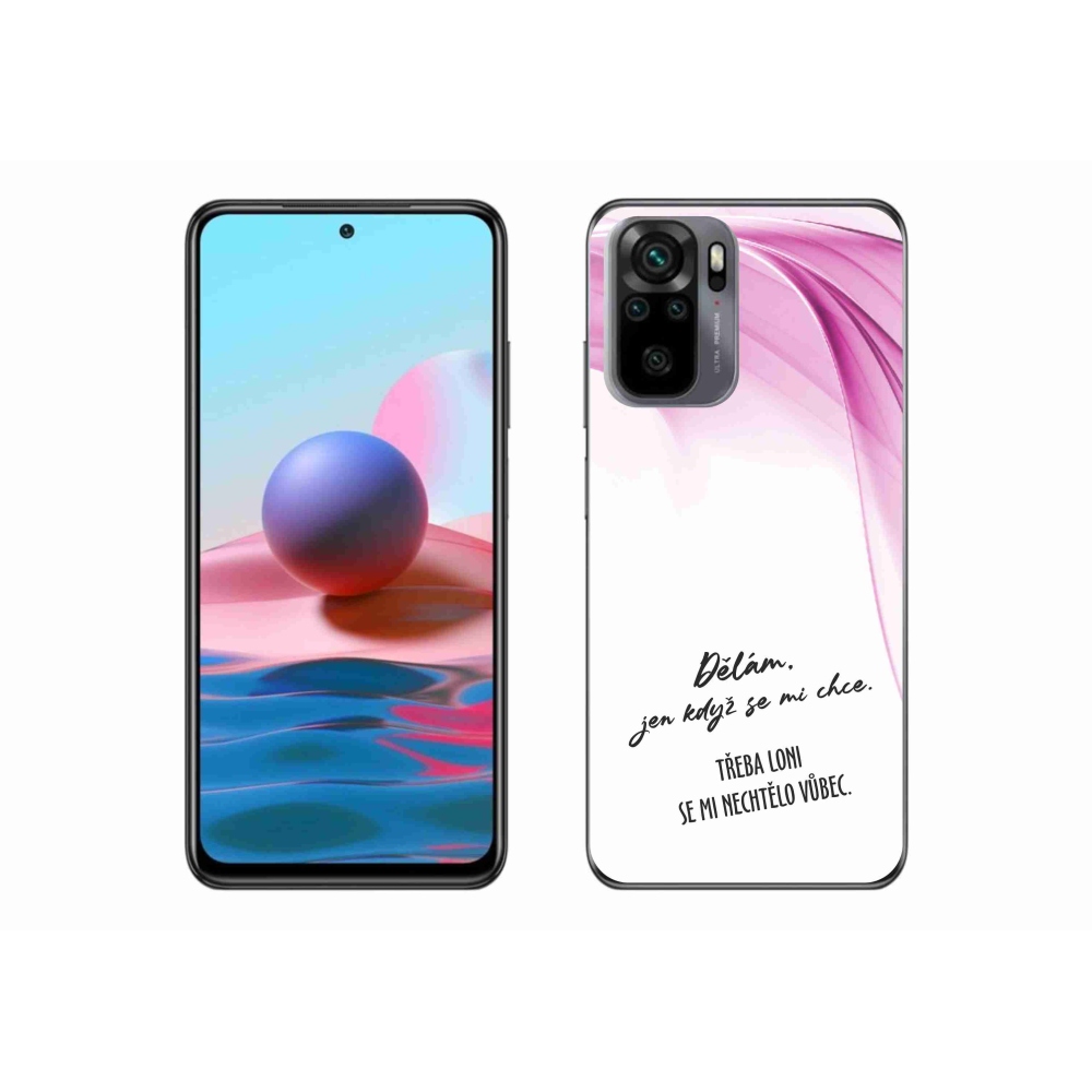 Gél borító mmCase a Xiaomi Redmi Note 10 4G-hez - vicces szöveg 12 fehér háttérrel