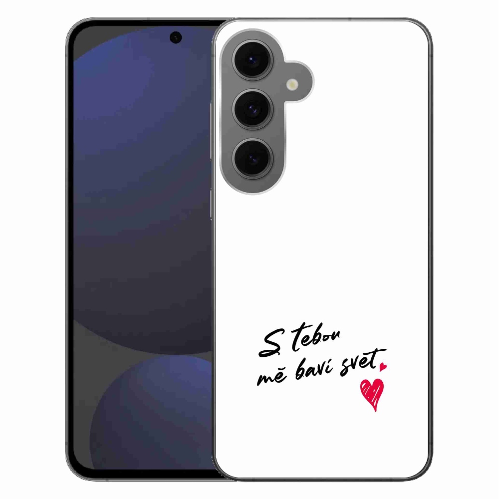 Gél borító mmCase Samsung Galaxy S24 FE - szerelmes szöveg 1 fehér háttér