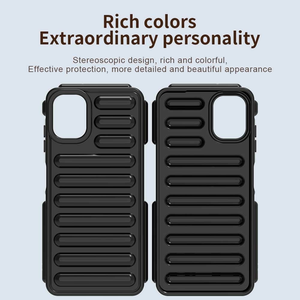 Csíkos tartós borító Samsung Galaxy A06 4G készülékhez - fekete