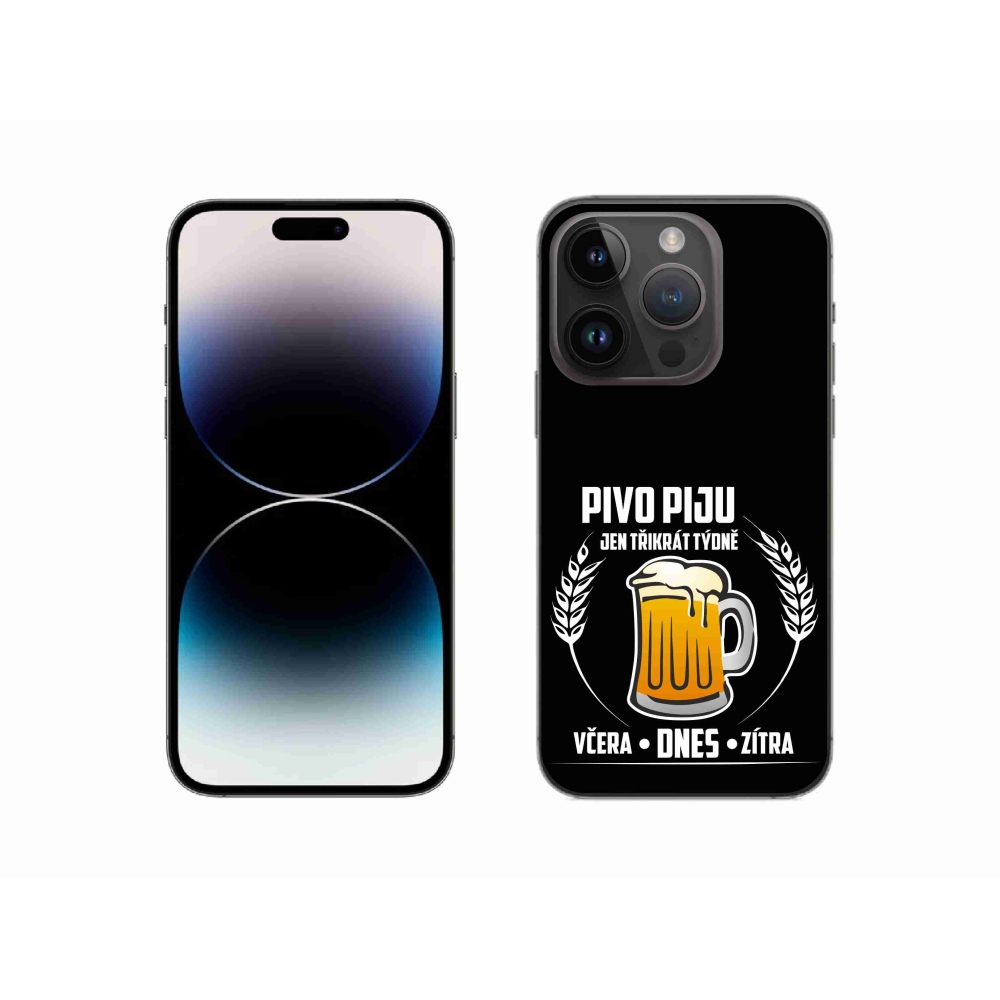 Zselés borítás mmCase iPhone 14 Pro 6.1 készülékhez - sör motívum fekete háttérrel