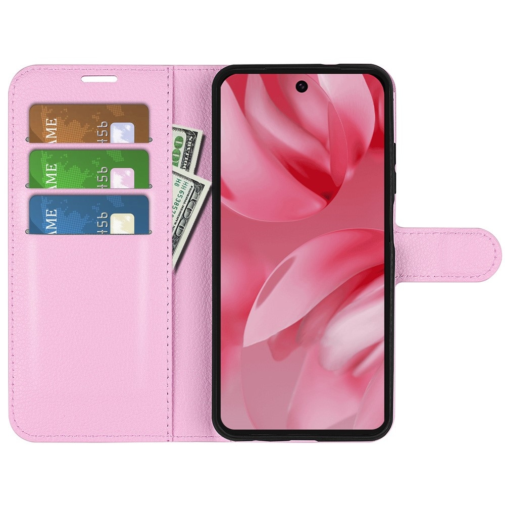 Litchi könyvtáska Google Pixel 10 - rózsaszínű