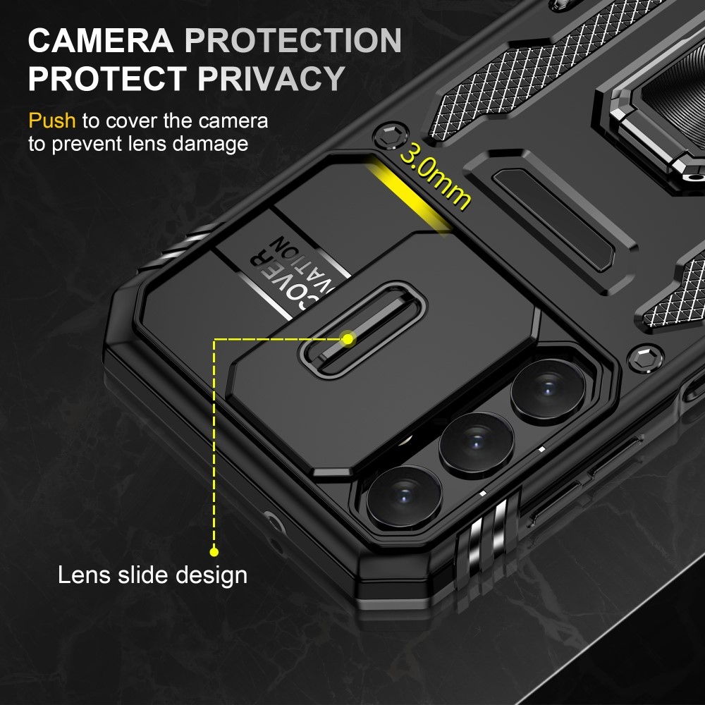 Lencseálló hibrid védőburkolat Samsung Galaxy A15 4G/5G készülékhez - fekete