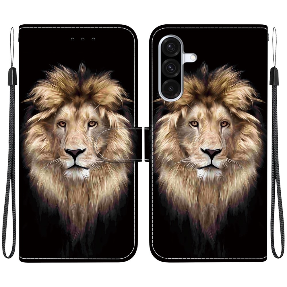 Sokoldalú könyves tok Samsung Galaxy A36 5G/A56 5G - oroszlán