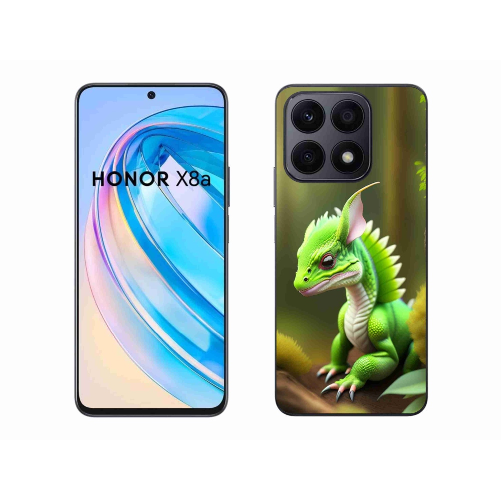 Zselés borítás mmCase a Honor X8a számára - zöld sárkány
