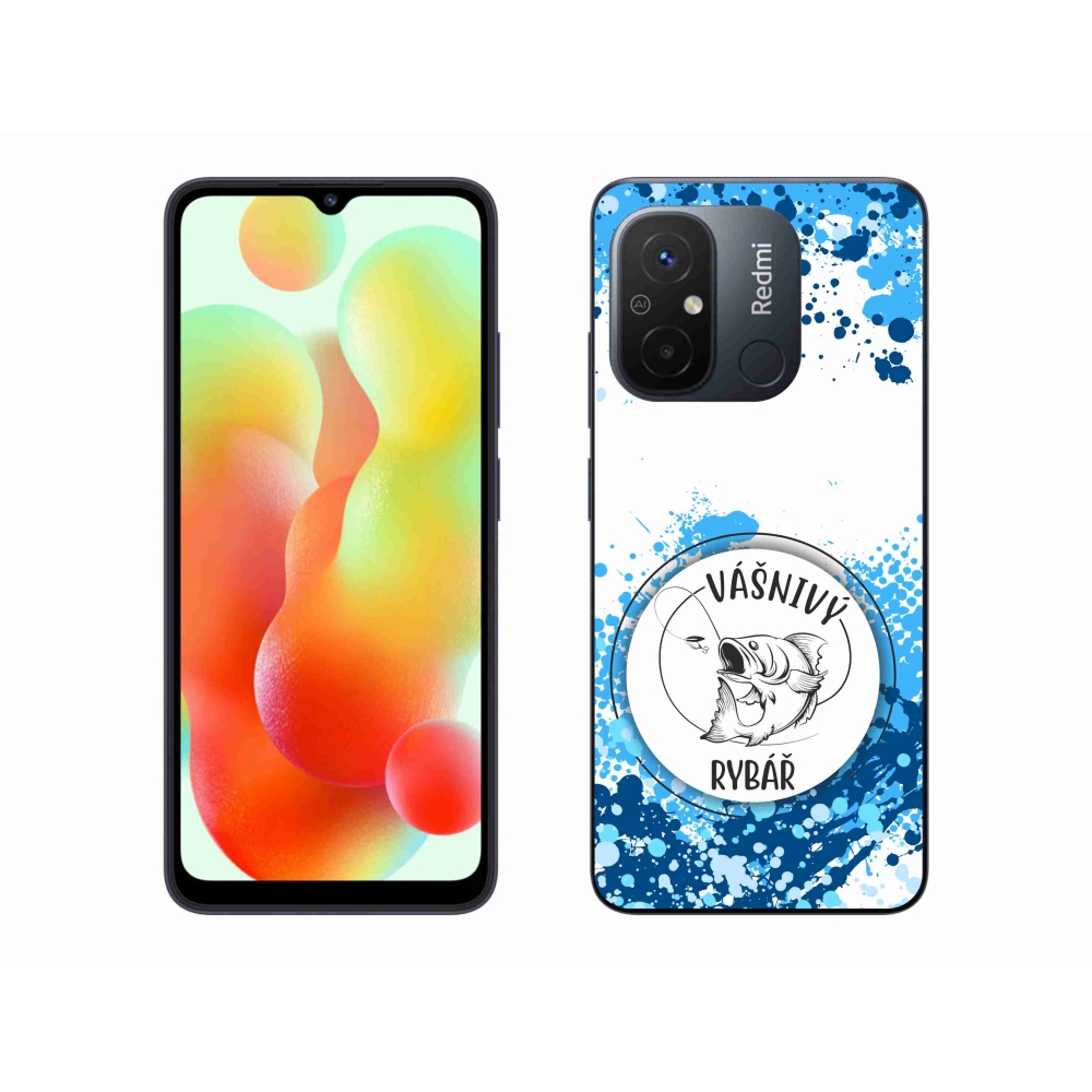 Gél borító mmCase a Xiaomi Redmi 12C-hez - szenvedélyes halász fehér háttérrel