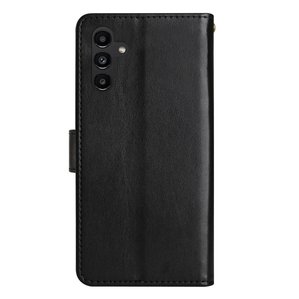 Virágok könyv tok Samsung Galaxy A05s készülékhez - fekete