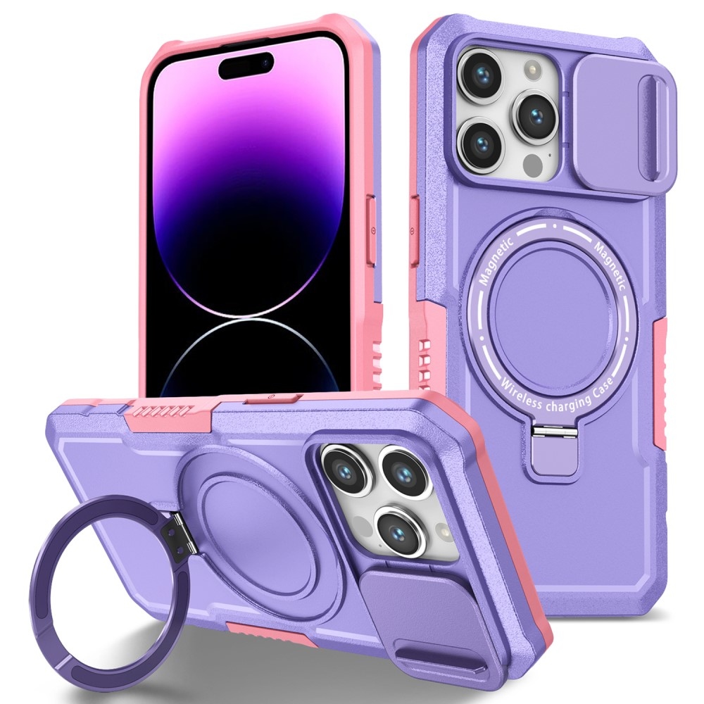 Katonai tartós védőburkolat MagSafe-vel iPhone 14 Pro Max készülékhez - rózsaszín/lila
