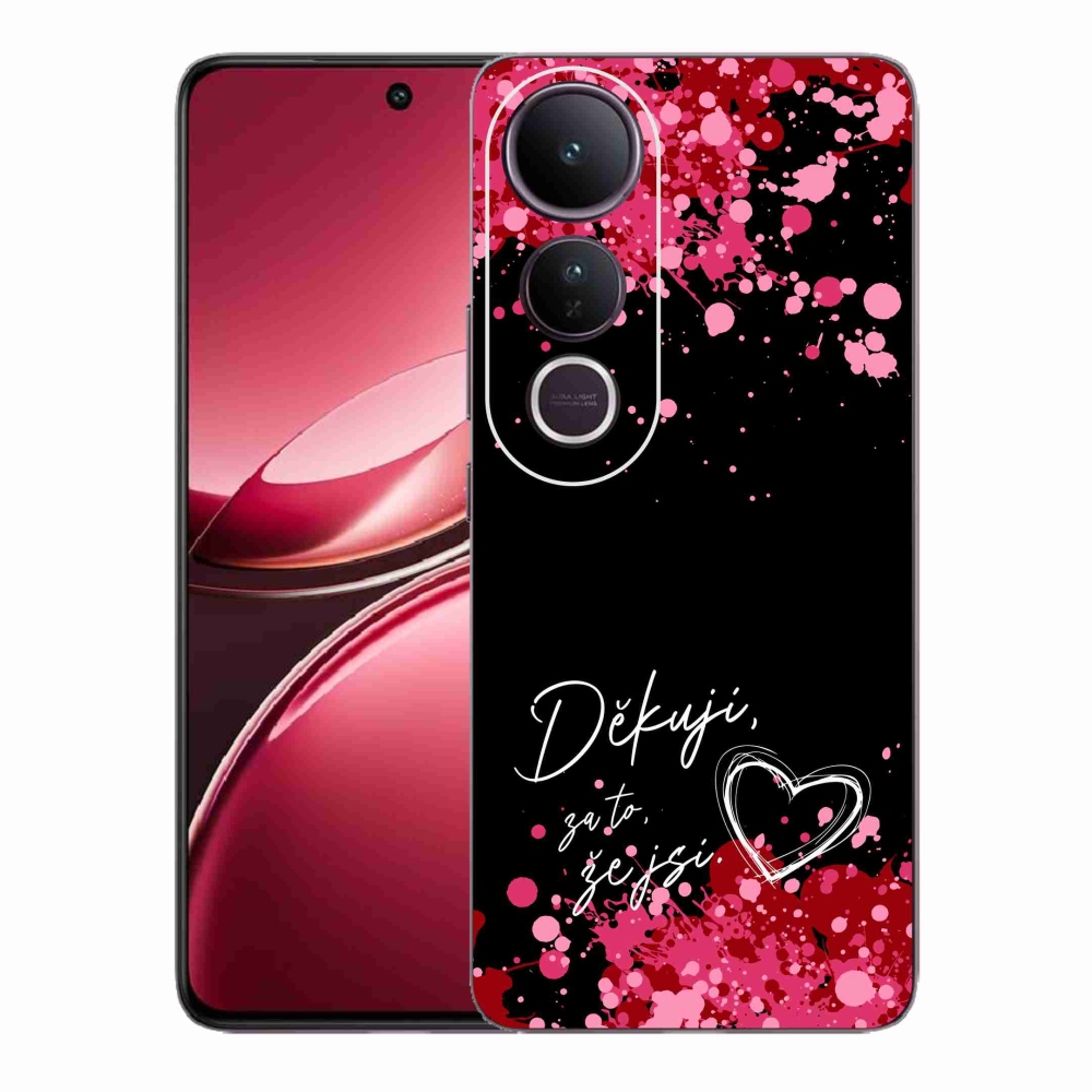 Gél borító mmCase a Vivo V50 Lite 4G/5G-n - szerelmes szöveg 2 fekete háttérrel