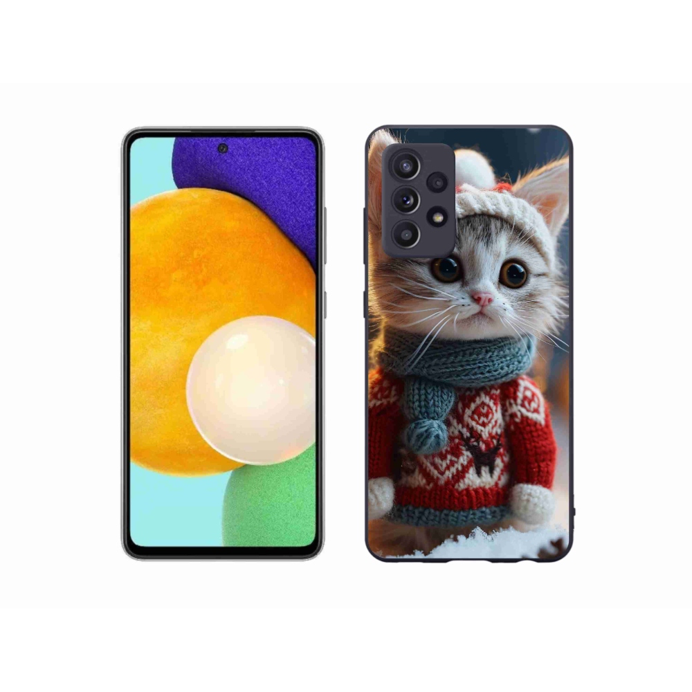 Zselés borítás mmCase Samsung Galaxy A52/A52 5G - cica pulóverben