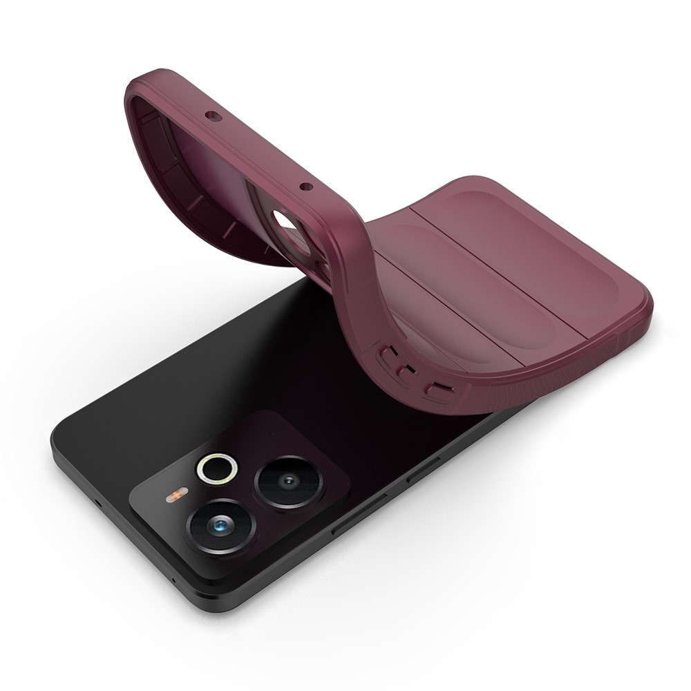 Rugg tartós zselés tok a Realme 14 5G készülékhez - bordó színű