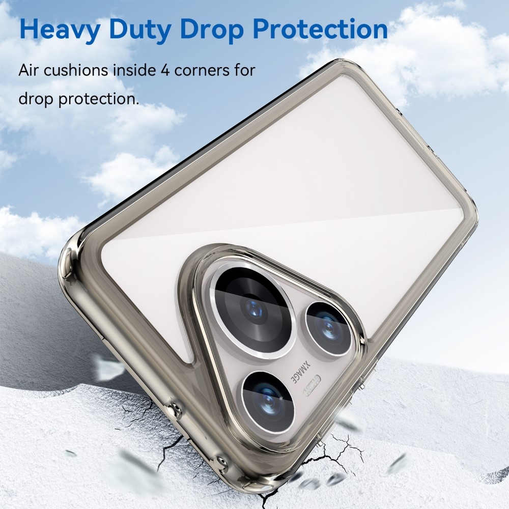 Gél tok kemény hátlappal a Huawei Pura 70 Pro számára - szürke