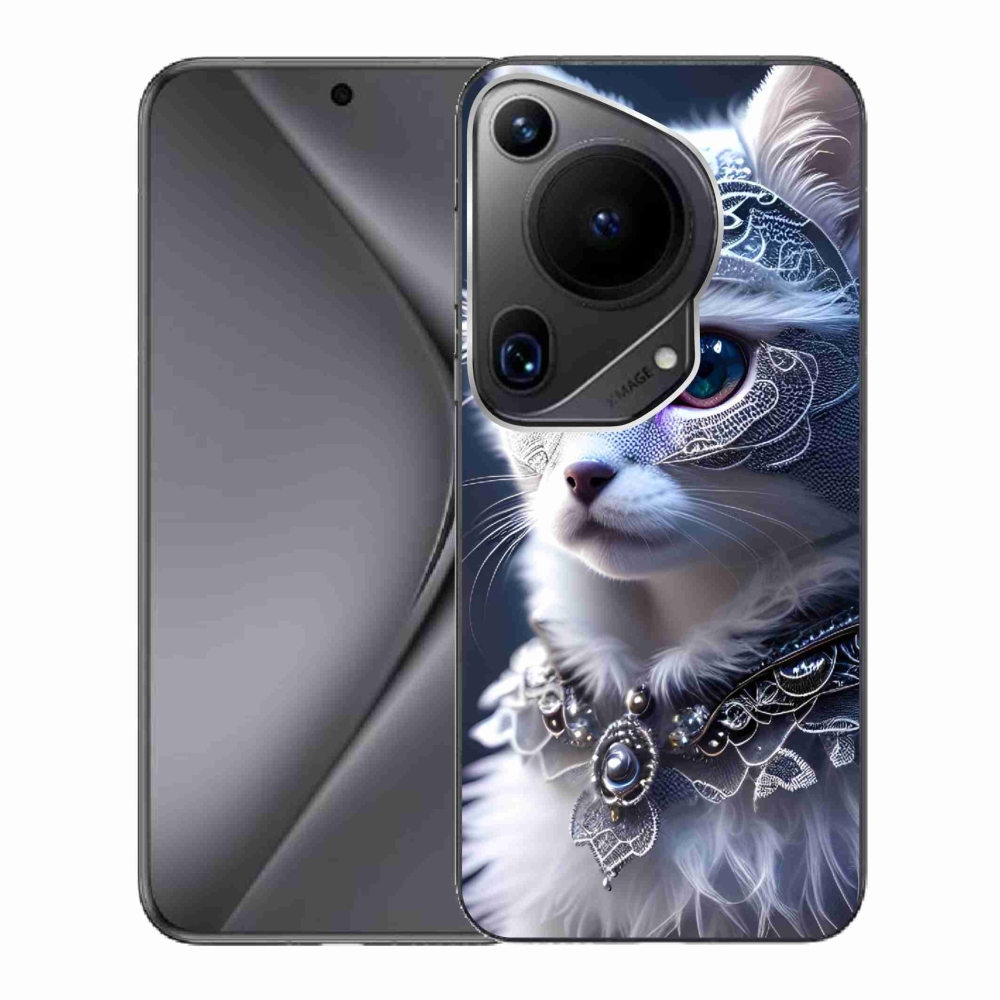 Gél borítás mmCase a Huawei Pura 70 Ultra készülékhez - fehér macska