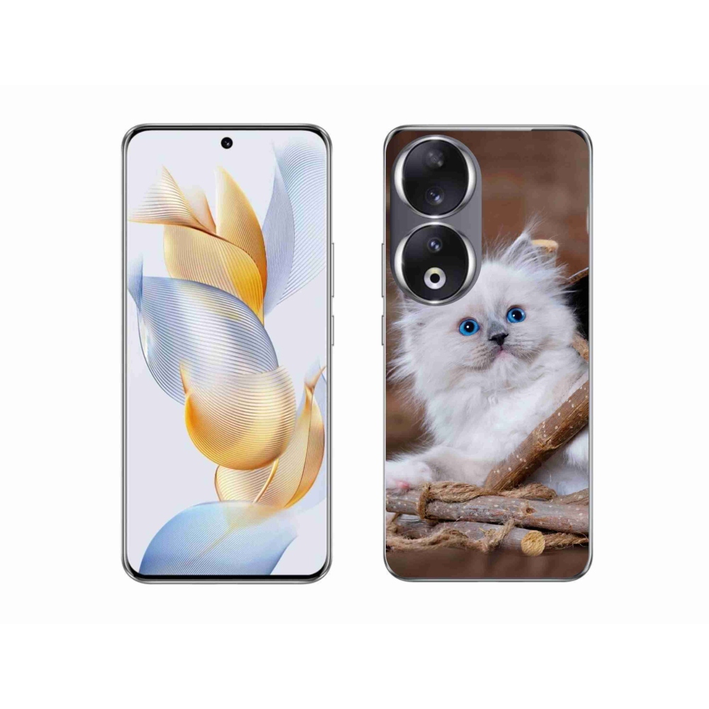 Zselés borítás mmCase a Honor 90-hez - fehér cica