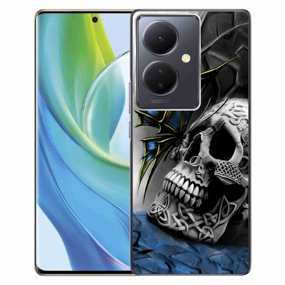 Gél borítás mmCase a Vivo V29 Lite 5G-n - pillangó és koponya