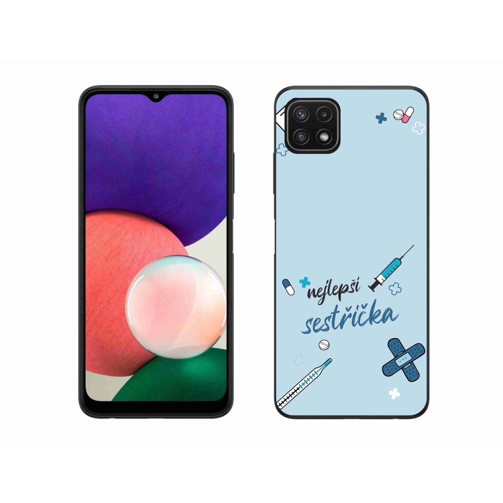 Gél borító mmCase Samsung Galaxy A22 5G - legjobb kishúg kék háttérrel