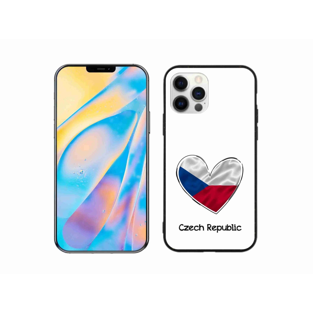 Zselés borítás mmCase iPhone 12 készülékhez - zászló szív fehér háttérrel