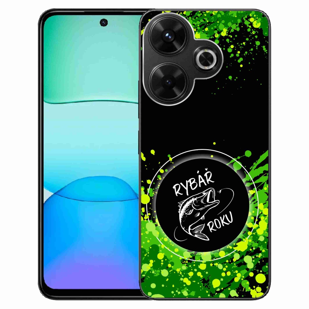 Gél borító mmCase a Xiaomi Redmi 13 4G/Poco M6 4G - az év horgásza fekete háttérrel