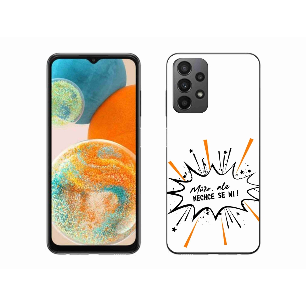 Gél borító mmCase Samsung Galaxy A23 4G/5G készülékhez - vicces szöveg 11 fehér háttér