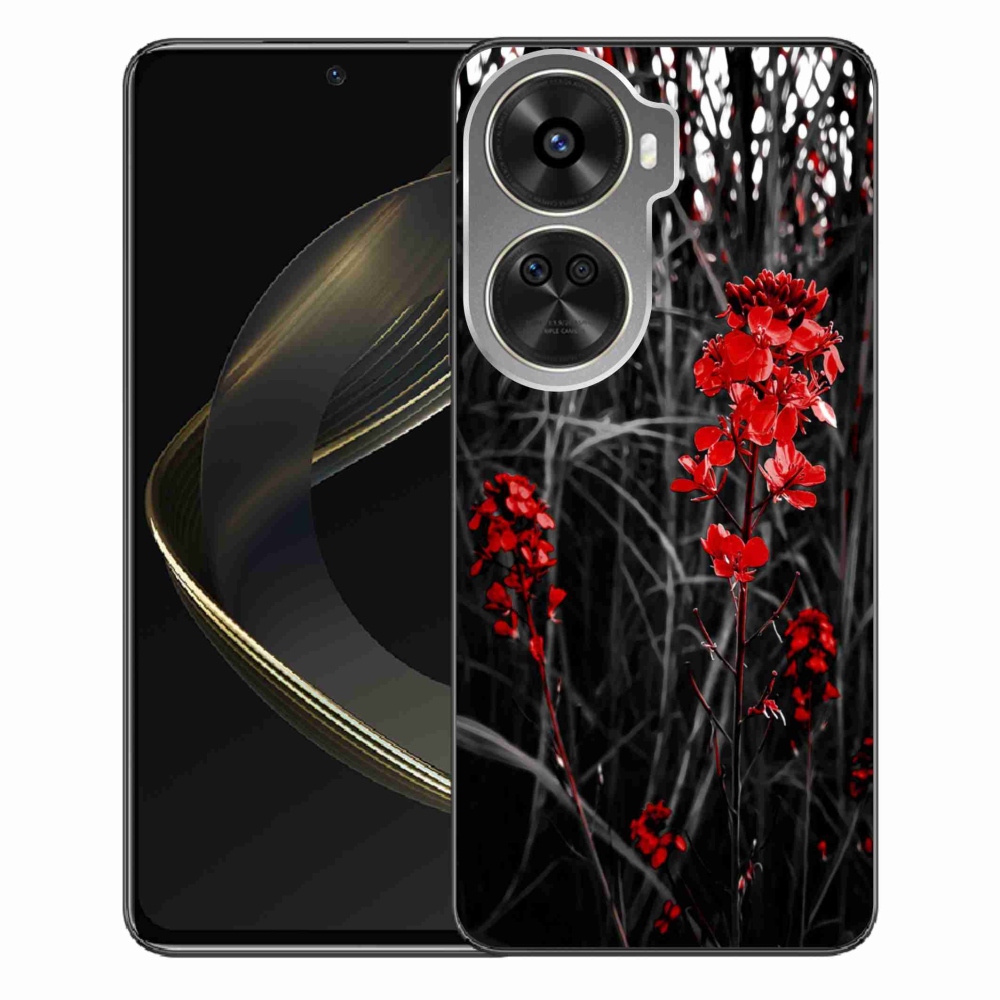 Gél borítás mmCase a Huawei Nova 12 SE számára - piros növény