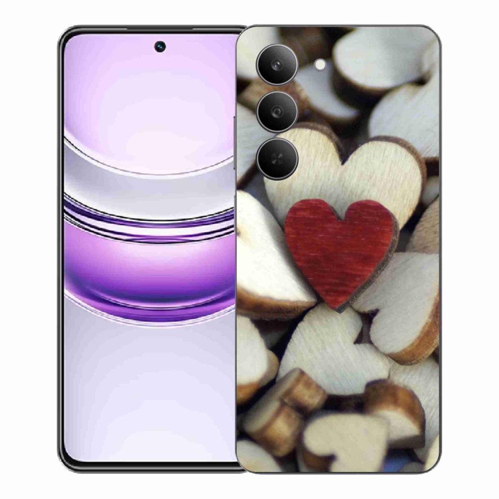 Gél borítás mmCase a Realme 14x 5G készülékhez - gravírozott piros szív