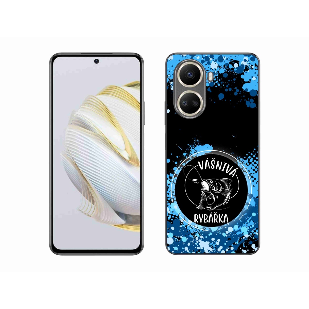 Gél borító mmCase a Huawei Nova 10 SE-hez - szenvedélyes halásznő fekete háttérrel