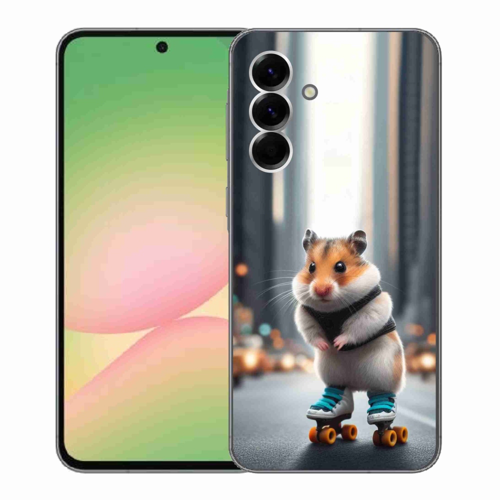 Zselés borítás mmCase Samsung Galaxy A56 5G - hörcsög a korcsolyán