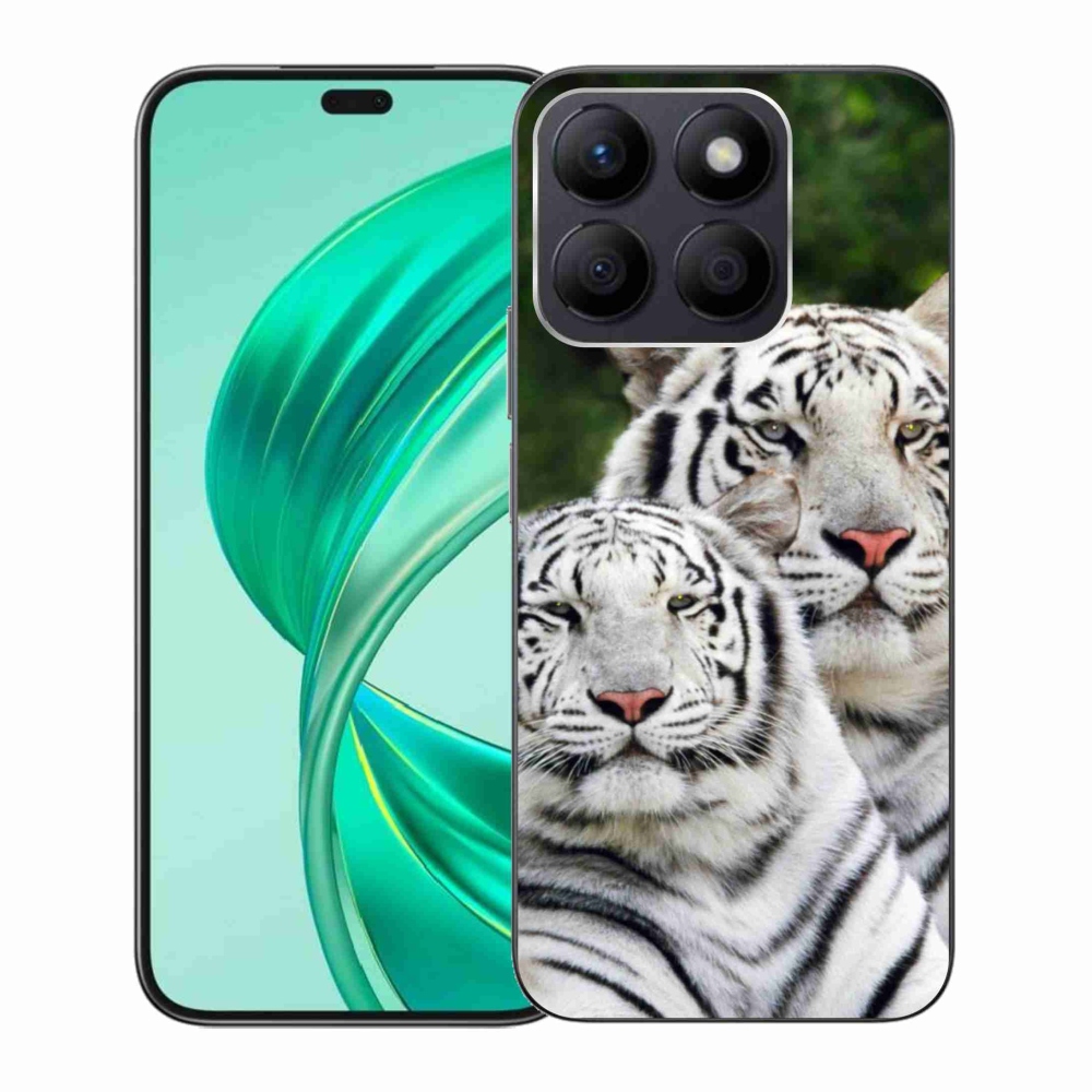 Gél tok mmCase a Honor X8b készülékhez - fehér tigrisek