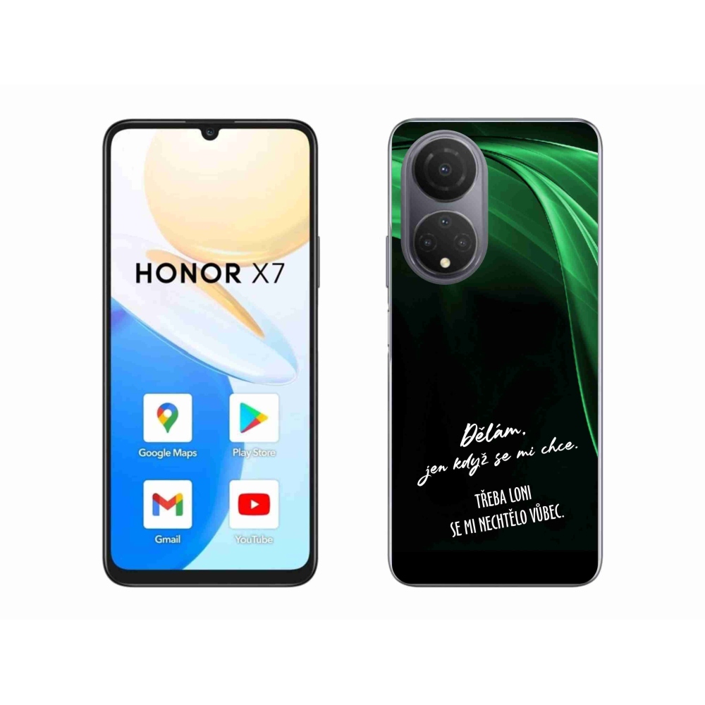 Gél borító mmCase a Honor X7-hez - vicces szöveg 12 fekete háttérrel