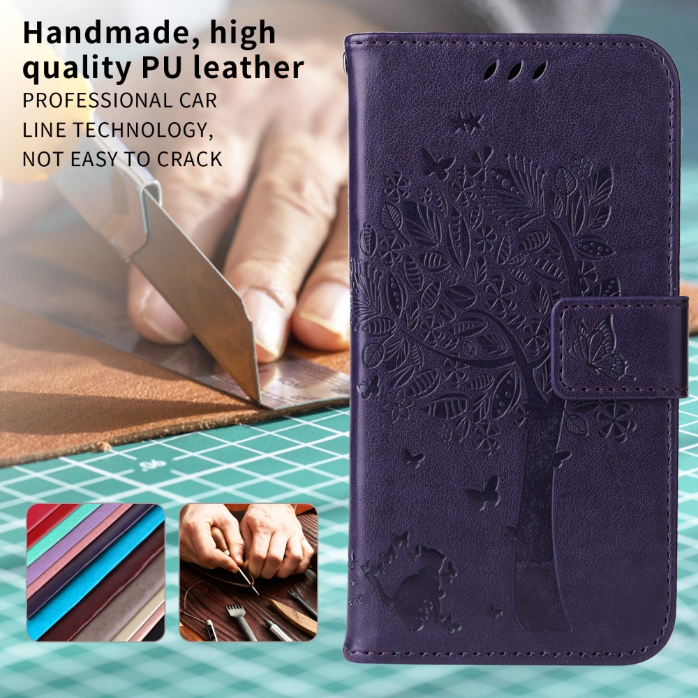 Fák könyv tokja Xiaomi Poco F7 5G - sötétlila