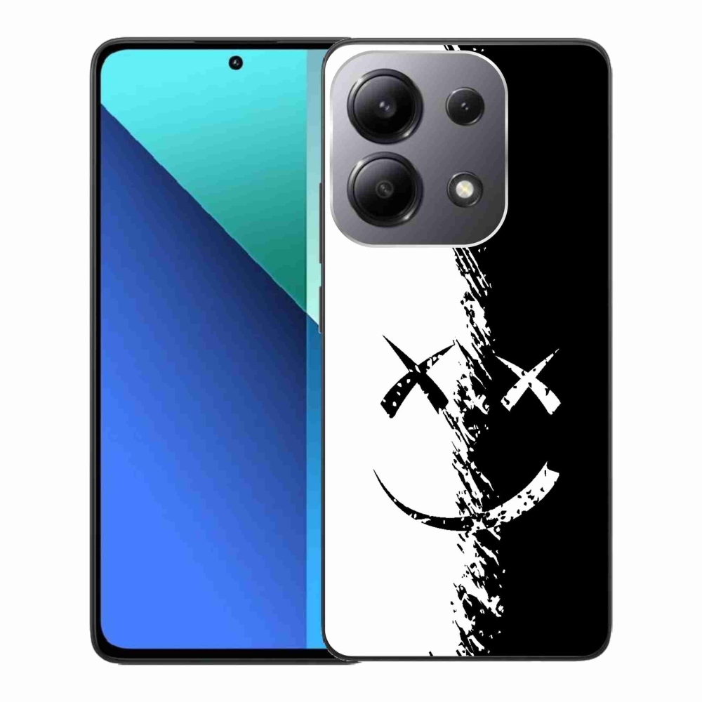 Gél borítás mmCase a Xiaomi Redmi Note 13-hoz - fekete és fehér mosolygó