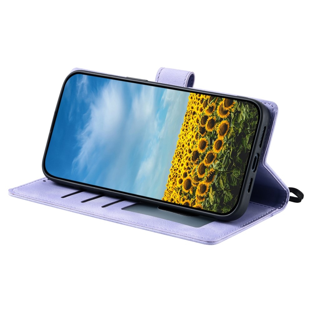 Mandalák könyv tok Xiaomi Redmi Note 14-hez - lila