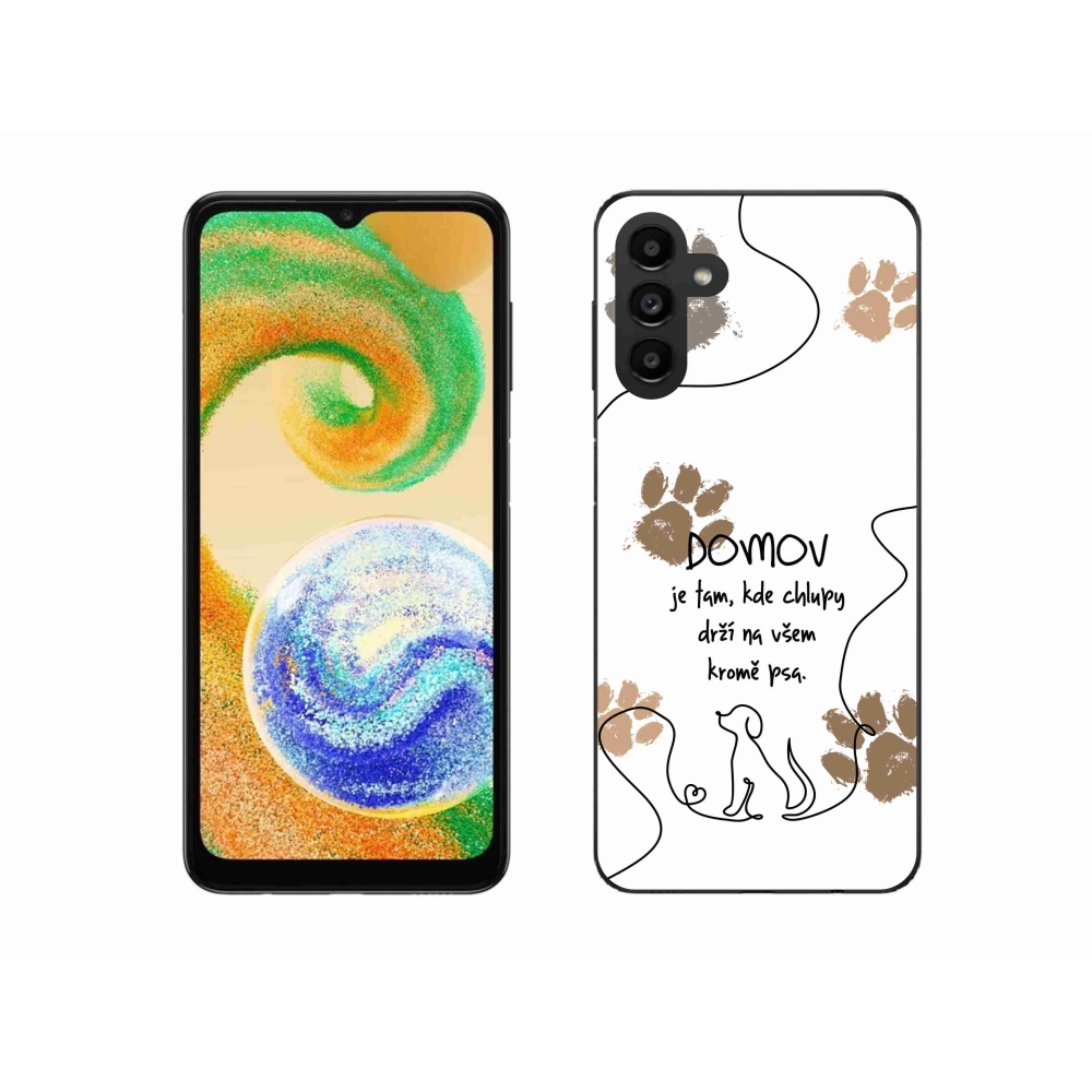Gél borító mmCase Samsung Galaxy A04s (164.7x76.7x9.1mm) - kutyás motívum fehér háttérrel