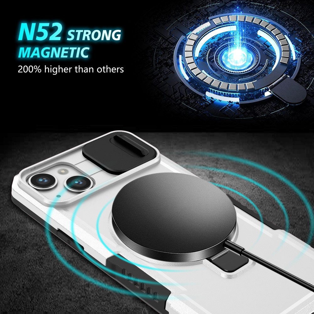 Fulcrum tartós borító kameravédelemmel és MagSafe funkcióval iPhone 14 készülékhez - Fekete/Fehér