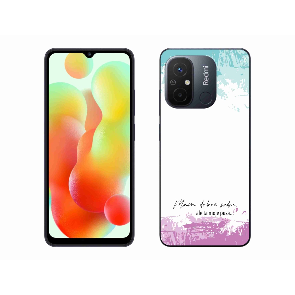 Gél borító mmCase a Xiaomi Redmi 12C-hez - vicces szöveg 3 fehér háttérrel
