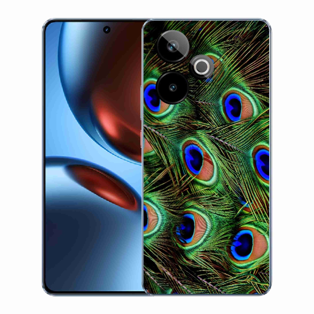 Rugalmas zselés tok mmCase képpel a Realme GT 7 5G/GT 7T 5G számára - pávatoll