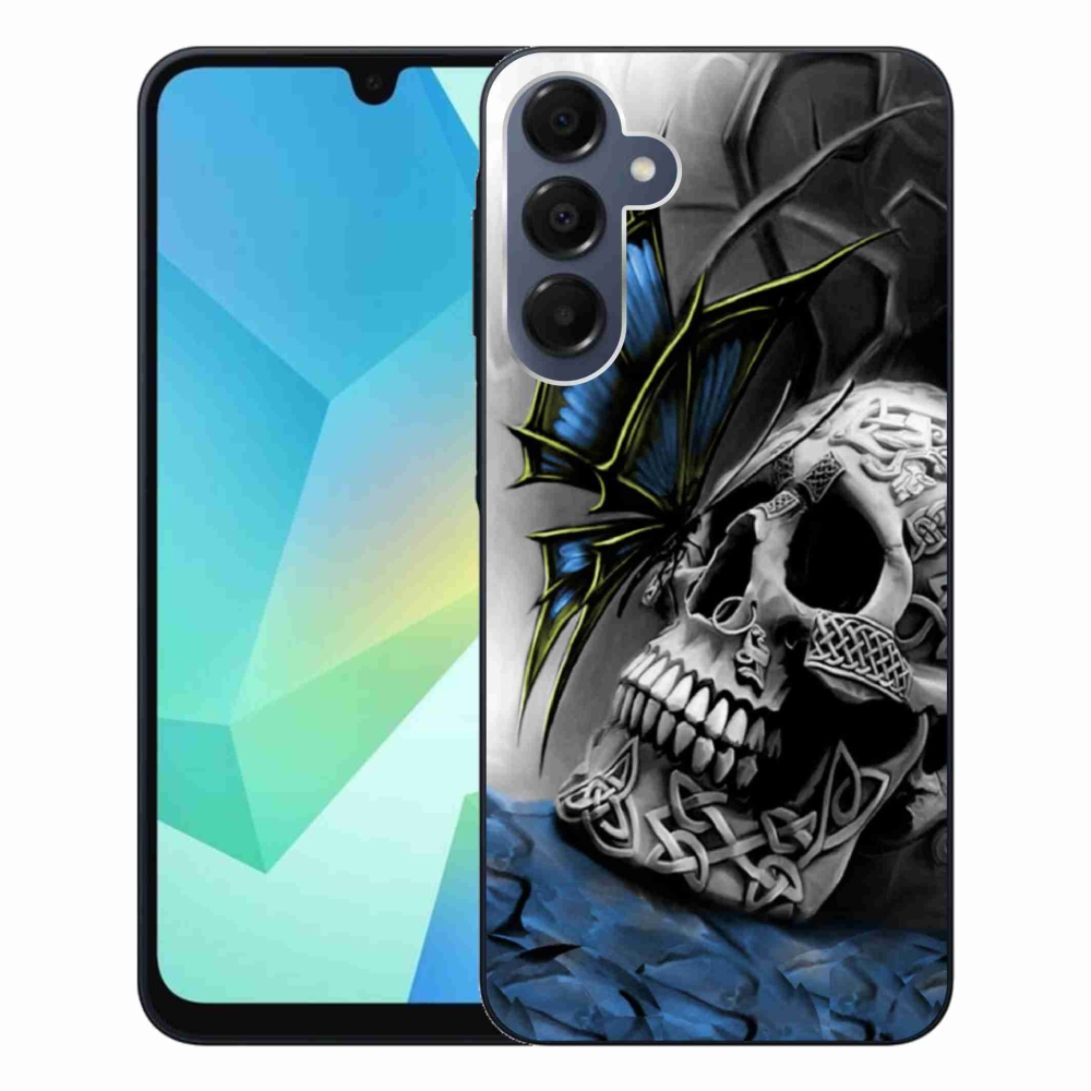 Gél borítás mmCase Samsung Galaxy A16 4G/5G készülékhez - pillangó és koponya