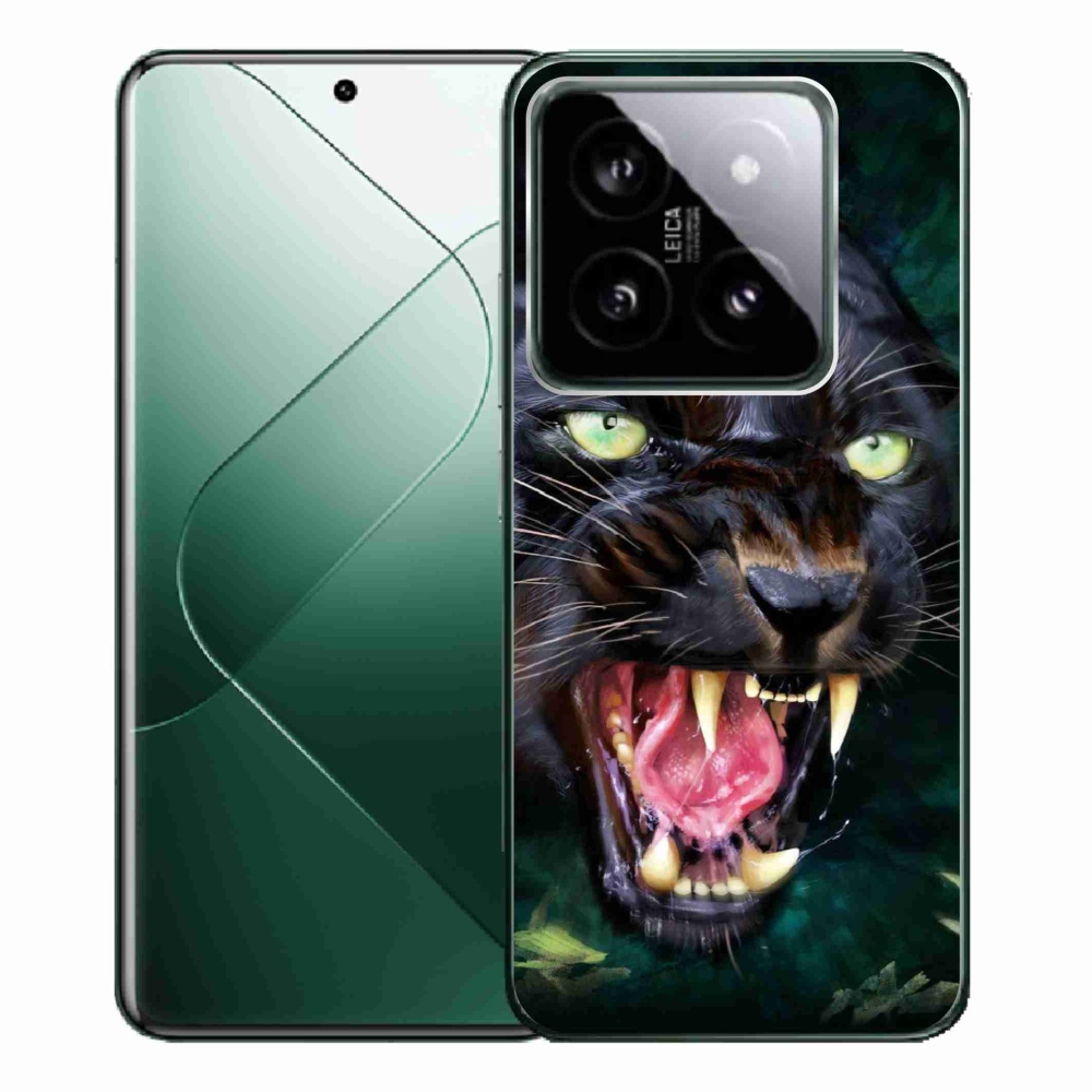 Gél borítás mmCase a Xiaomi 14 Pro számára - dühös fekete párduc