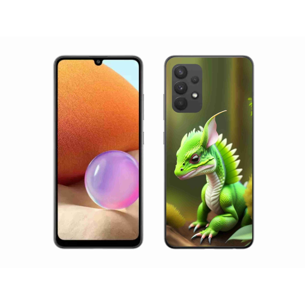 Zselés borítás mmCase Samsung Galaxy A32 4G - zöld sárkányhoz