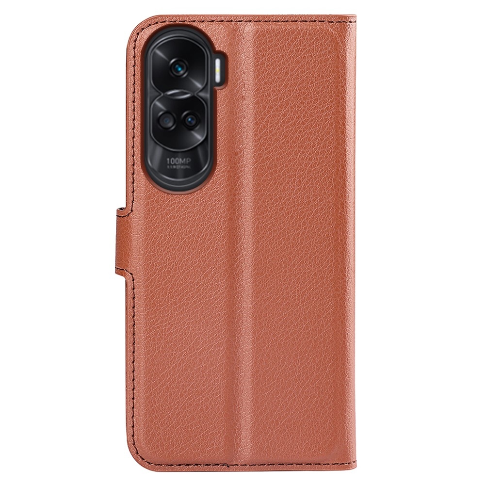 Litchi könyvtáska Honor 90 Lite-hoz - barna