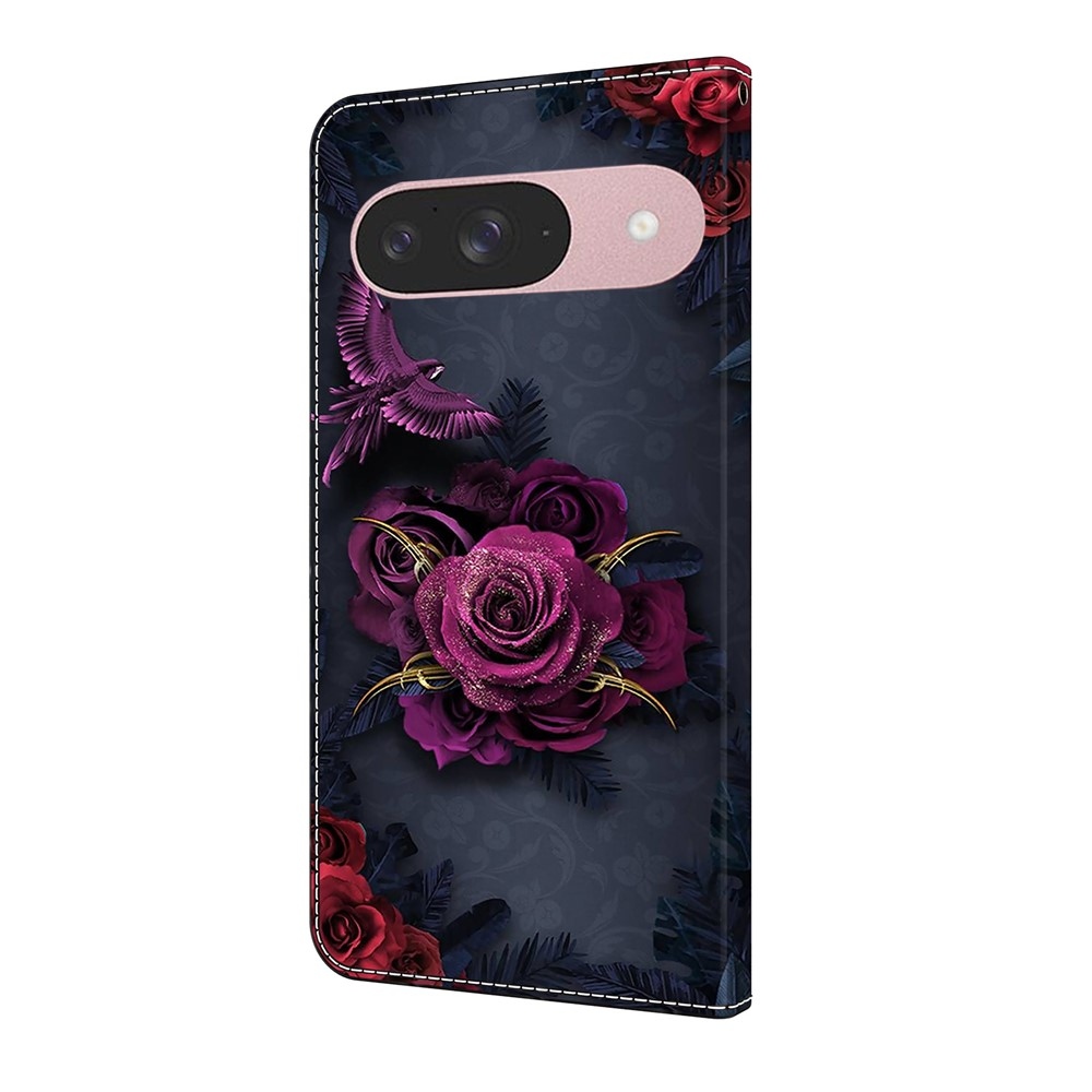 Sima könyves tok Google Pixel 10 Pro/Pixel 10 - lila virág