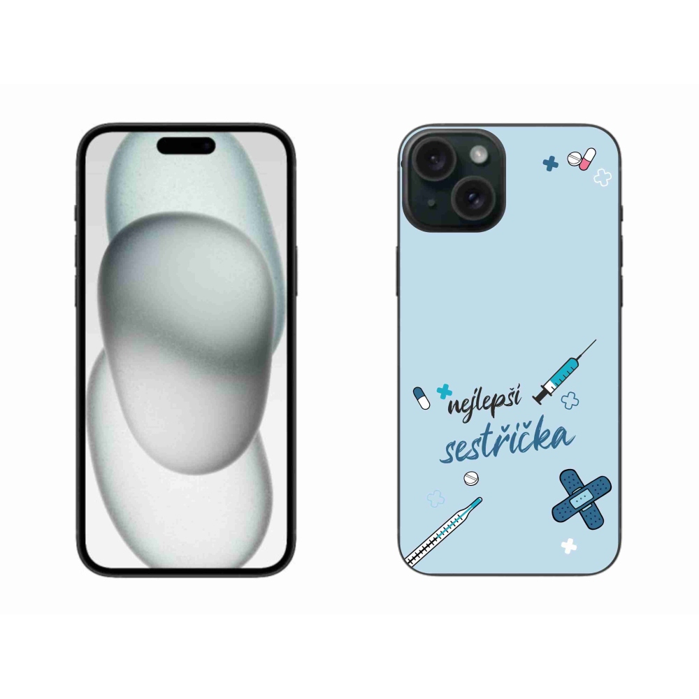 Gél borítás mmCase iPhone 15 Plus készülékhez - legjobb kishúg kék háttérrel